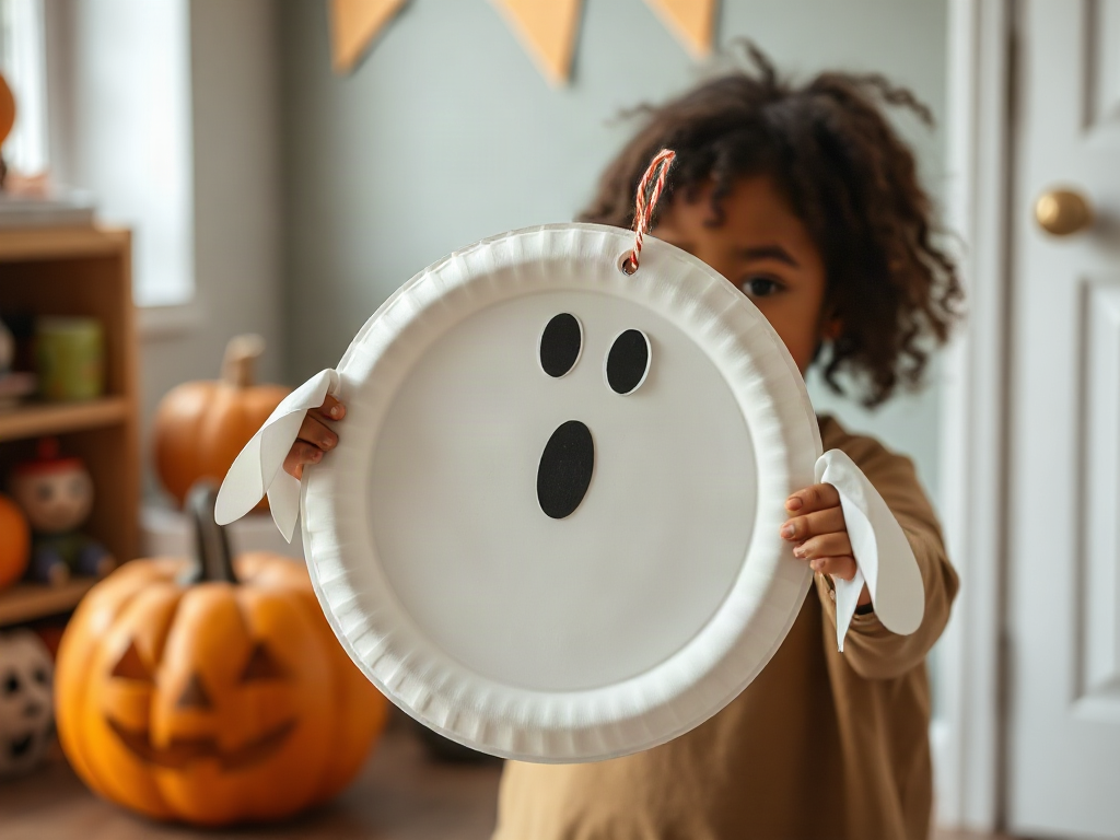 Easy Halloween Craft Preschoolers Can Finish Independently—A Paper Plate Ghost in 5 Moves