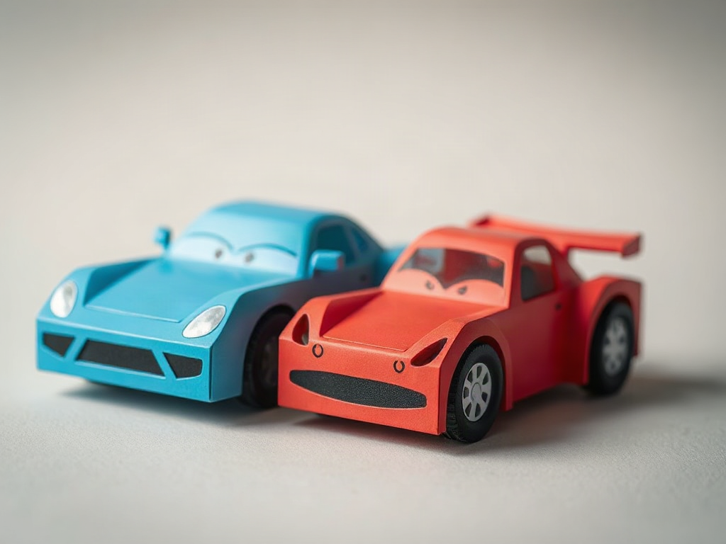Cars Paper Craft With Rolling-Paper Designs—Build Steps for Wheels, Coils, and Curved Details
