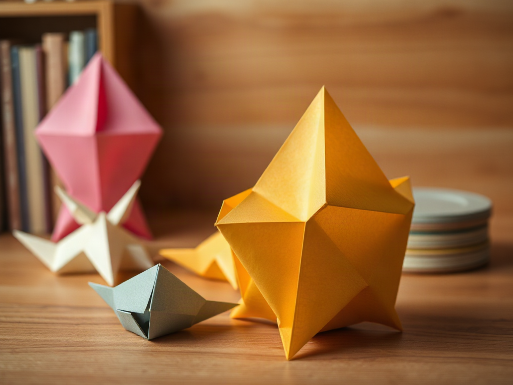 Origami Paper Craft for Children Learning Folds: 4 Creases and a Practice Sequence