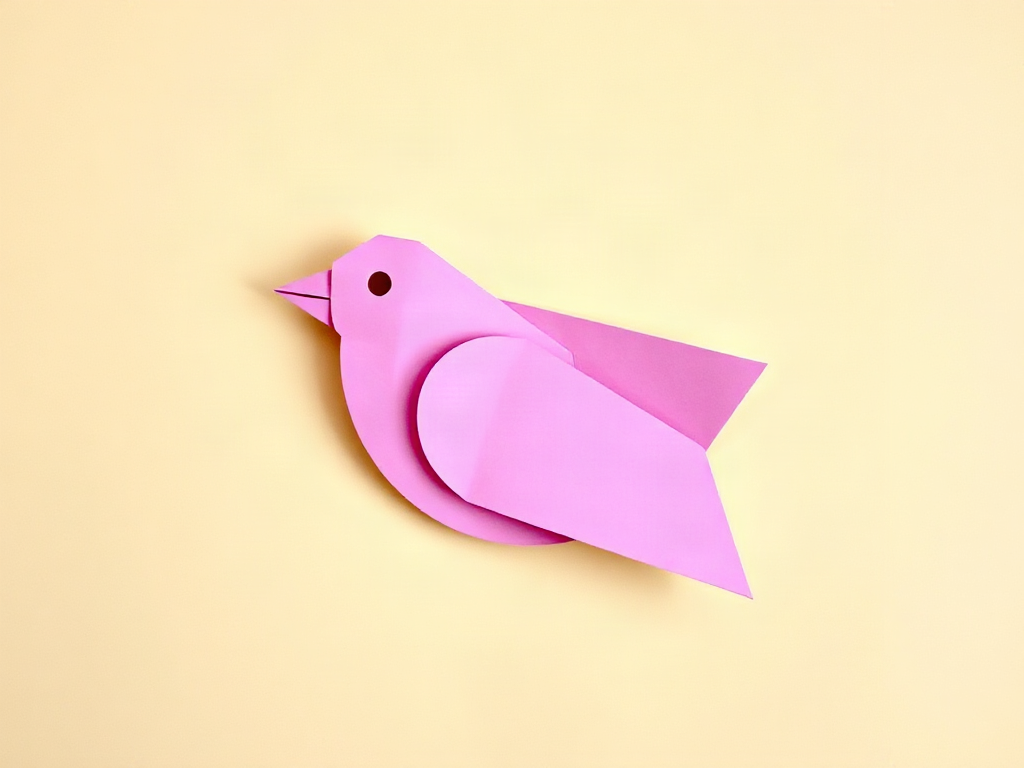 Paper Bird Craft Using Simple Folded Shapes: A 7-Fold Assembly Plan