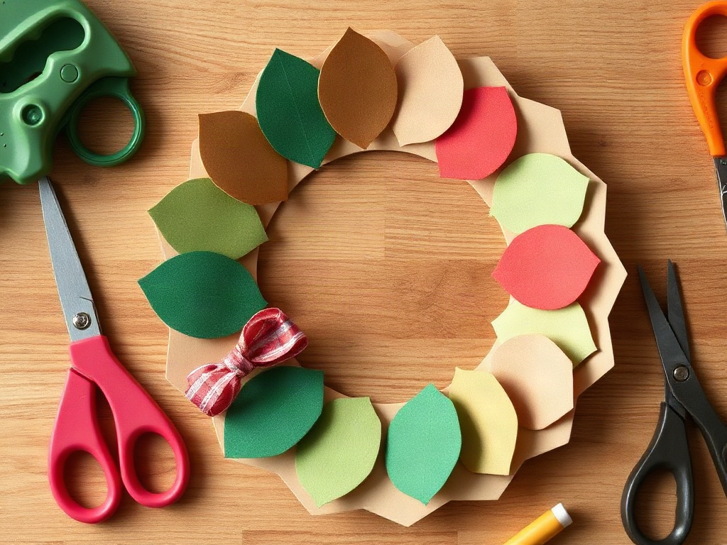 Paper Wreath Craft for Supervised Cutting Practice—A Safe Cut-and-Glue Sequence