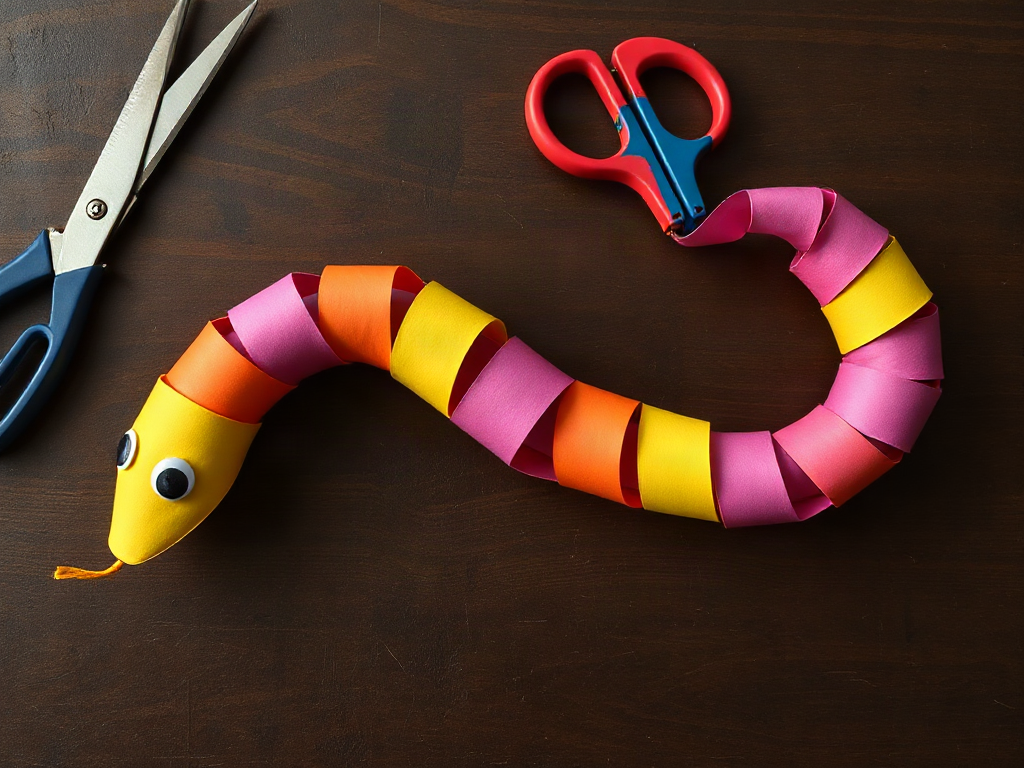 Easy Paper Snake Craft Without Sharp Tools: 6 Tear-and-Fold Steps
